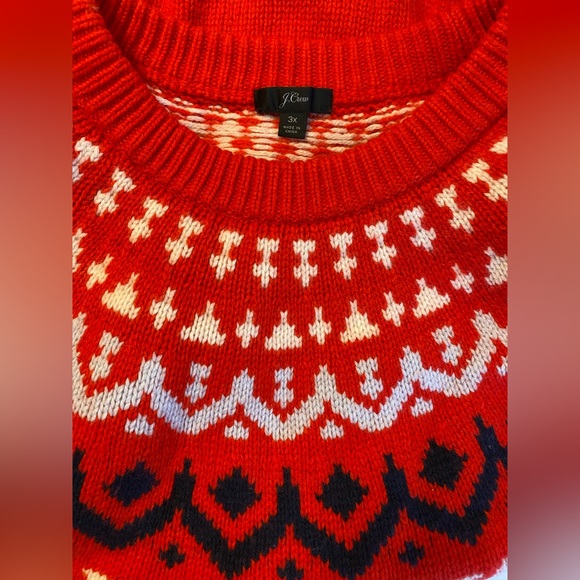 EUC J.Crew fairisle crew neck sweater plus size 3x - Picture 3 of 8
